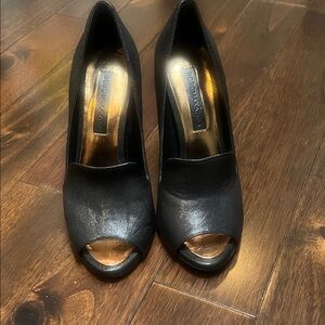 BCBGMaxAzria Elegant Black Peep Toe Heels size 6.